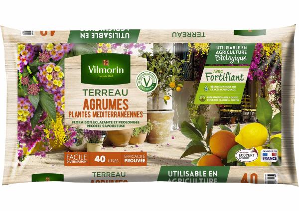 Terreaux, amendements et fumier - Terreau Agrumes Plantes Méditerranéennes - 40 L - face recto